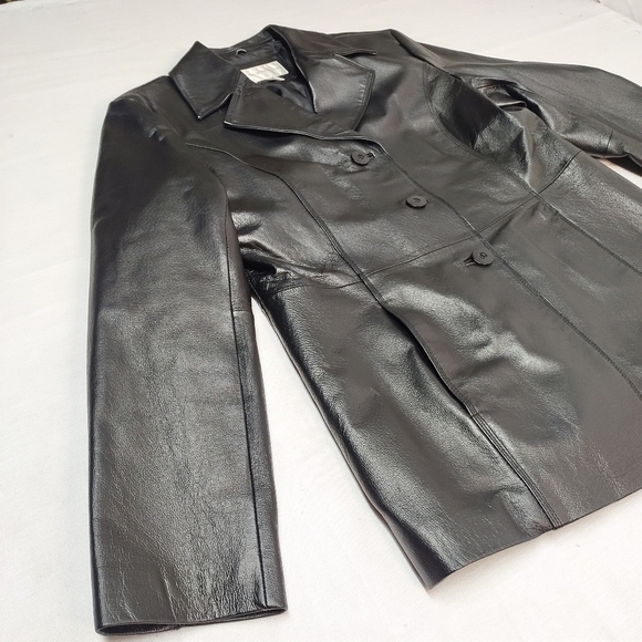 Worthington Women's Black Genuine Leather Jacket Size L - Picture 4 of 12